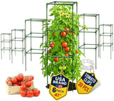 K-Brands front view of six 41-inch square tomato cages showing neat pack