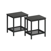 KAAPSAM front view of black 2-tier patio table showing sturdy design and easy access
