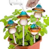 Kaimfdg front view of four mushroom glass globes showing decorative hydration benefit