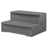 KaimuBench front view of 2-step gray hot tub steps showing stable entry