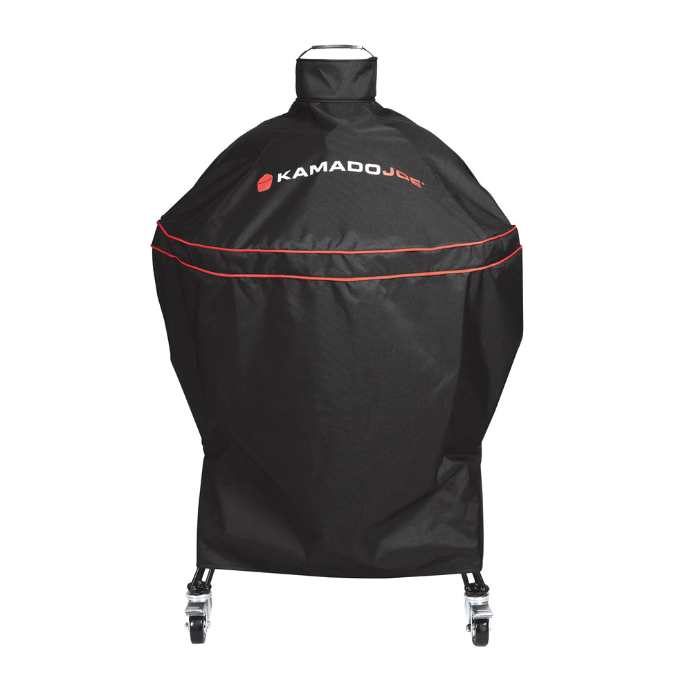 Kamado Joe front view of covered 24-inch grill showing complete protection benefit
