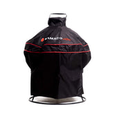 Kamado Joe front view with cover fitted protects grill from weather