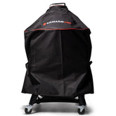 Kamado Joe front view of cover protecting kettle grill for all-weather protection