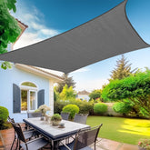 KANAGAWA rectangular shade sail front view showing full coverage and curb appeal