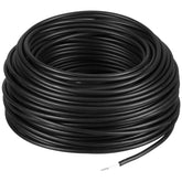Kanayu front view of 164 ft black electric fence wire showing compact spool and label benefit durable storage