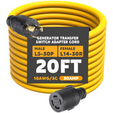 Kanayu full 20ft adapter cord laid out showing connectors and length for safe connections