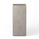 Kante planter front view showing modern square silhouette and weathered concrete look, enhances curb appeal