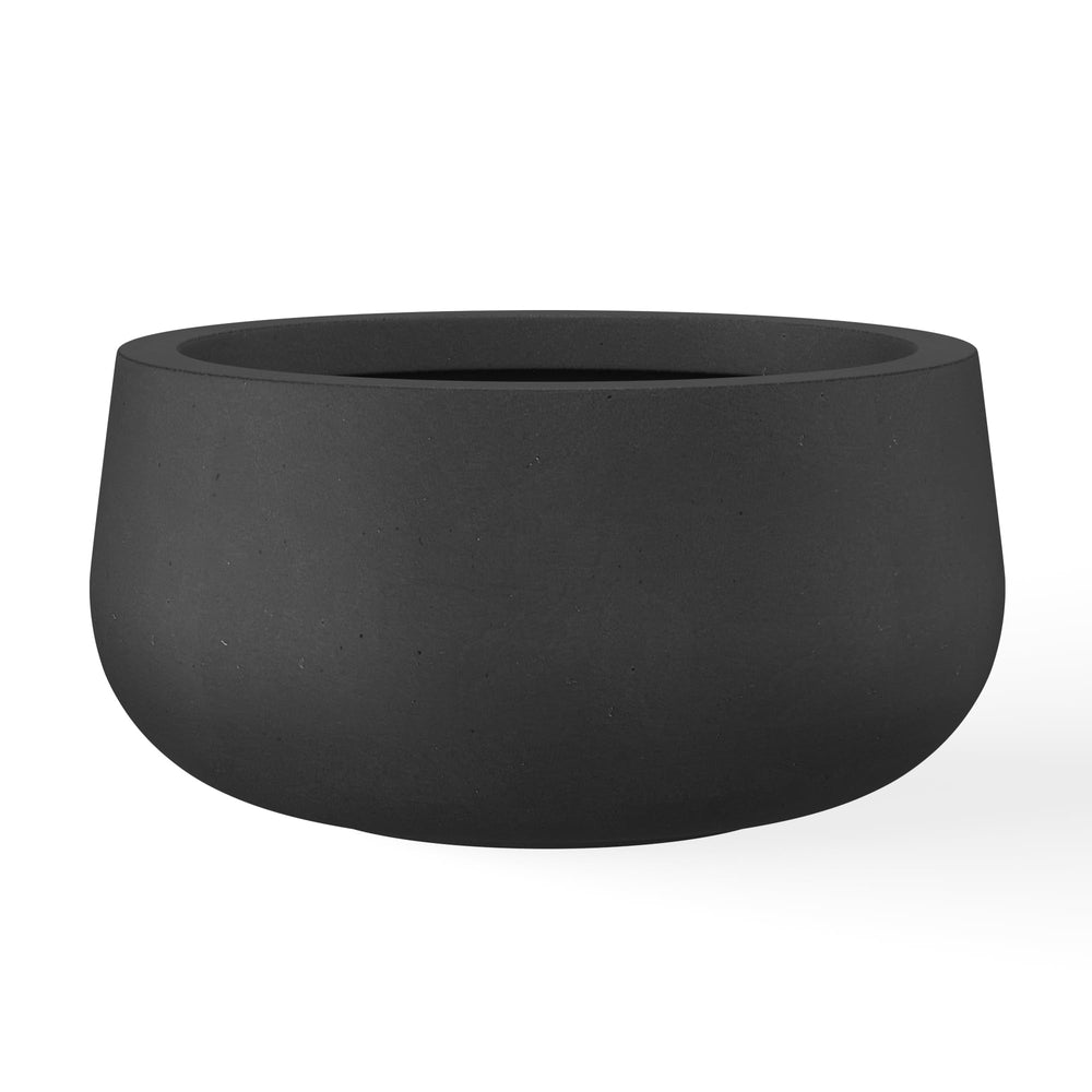 Kante front view showing sleek black planter and modern shape, enhances decor