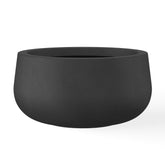 Kante front view showing sleek black planter and modern shape, enhances decor