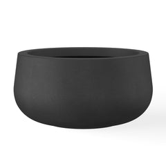 Kante front view showing sleek black planter and modern shape, enhances decor