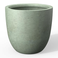 Kante front view of mint green planter showing shape and curb appeal