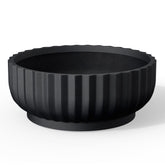 Kante front view of black concrete planter showing modern silhouette and sturdy base