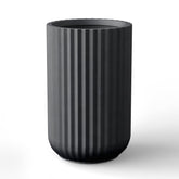 Kante front view large round planter showing sleek black finish and stability