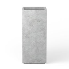 Kante front view of pale gray square planter showing modern silhouette and durability