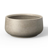 Kante front view of weathered concrete planter showing clean modern shape and stability