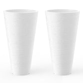 Kante front view of the white planter set shows modern curb appeal and durability