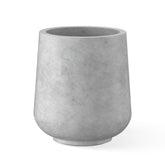 Kante pale gray planter front view showing elegant round silhouette and curb appeal