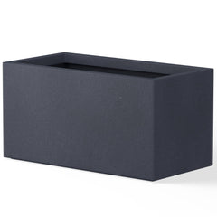 Kante rectangular planter front view on patio showing modern curb appeal