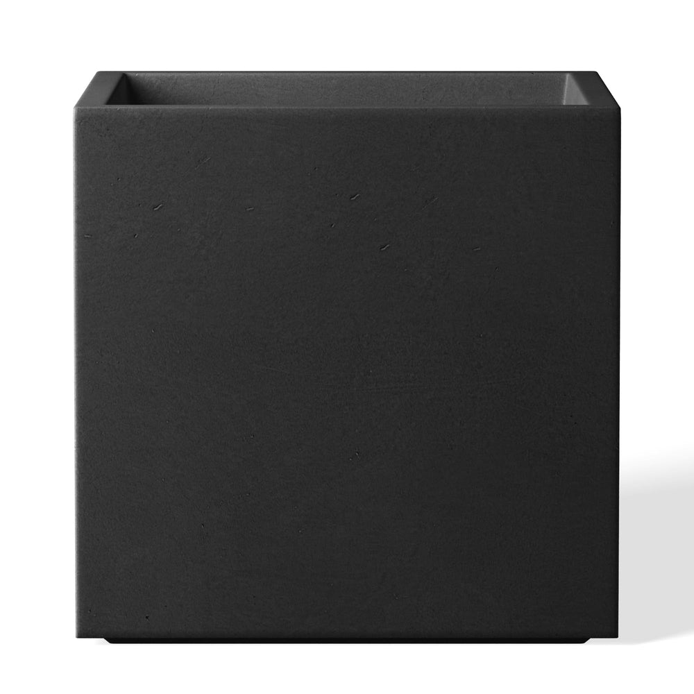 Kante planter front view showing sleek black finish and modern curb appeal
