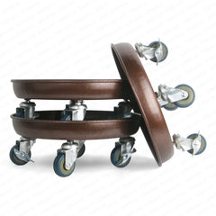 Kaoolaa front view plant caddy showing sturdy frame and bronze finish protecting floors