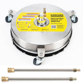 Kärcher front view of 15-inch surface cleaner showing robust build and wide coverage benefit
