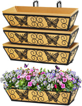 Karlliu front view of 24 inch window box showing decorative frame and benefit of curb appeal