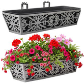 Karlliu front view of two 24-inch window boxes showing durable finish and shape