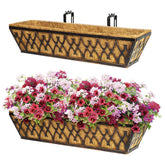 Karlliu front view of 24-inch planter box showing bronze finish and shape for curb appeal