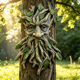 KARSTSYLVA front view of tree face statue showing detailed expression and instant garden charm