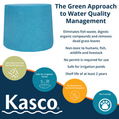 Kasco Macro-Zyme block dissolving in pond showing steady probiotic release