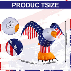 Kathfly eagle lit by LEDs at night creating standout yard visibility