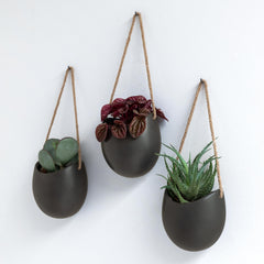 Kazai Ellie front view showing three graphite planters and modern style benefit