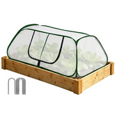 KBOROVER front view of cover on raised bed showing protection benefit