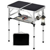 Kcmploro front view showing folded and open table for quick setup benefit