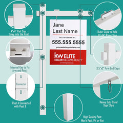 Kdgarden steel sign clips and rider clips displayed for secure sign attachment