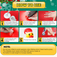 KEASKELL inflatable duck on lawn creating cheerful holiday atmosphere