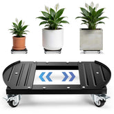 KEDSUM front view plant caddy showing sturdy steel frame and wheels for stable transport