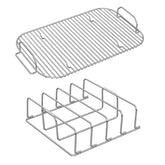 KEESHA smoke rack front view showing fit and added cooking level