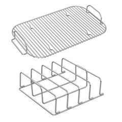 KEESHA smoke rack front view showing fit and added cooking level