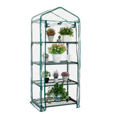 Kelived front view assembled shows compact greenhouse protecting plants