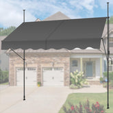 KELIXU front view installed awning showing patio shade and UV protection