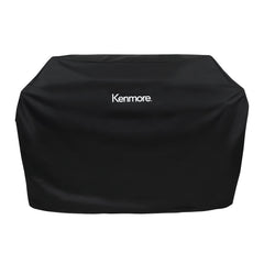 Kenmore front view of 66 inch grill cover protecting grill from weather