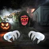 Kerithsoco Grim Reaper front view showing large 8ft eerie yard presence