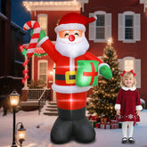 Kerithsoco inflatable Santa front view showing gift and candy props for festive curb appeal
