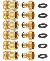 Kesfitt front view of six-set brass quick connect kit showing value