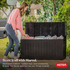 Keter built‑in handle and roller detail for easy mobility benefit