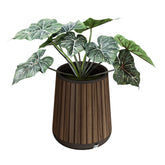 Keter planter front view showing rosewood finish and stylish silhouette benefit: elegant focal point