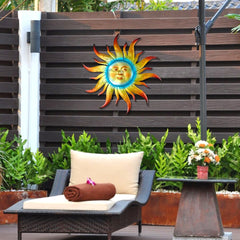 Kggetr sun mounted in garden enhances outdoor ambiance and color
