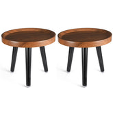 KGPLOME front view of walnut stand showing compact elevated design and stability
