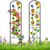 KHayRovies front view of two trellises showing decorative support and curb appeal